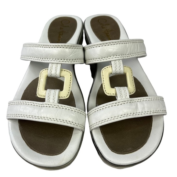 Cole Haan Wedge Slides White Sandal Womens Size 7.5 - Picture 5 of 13